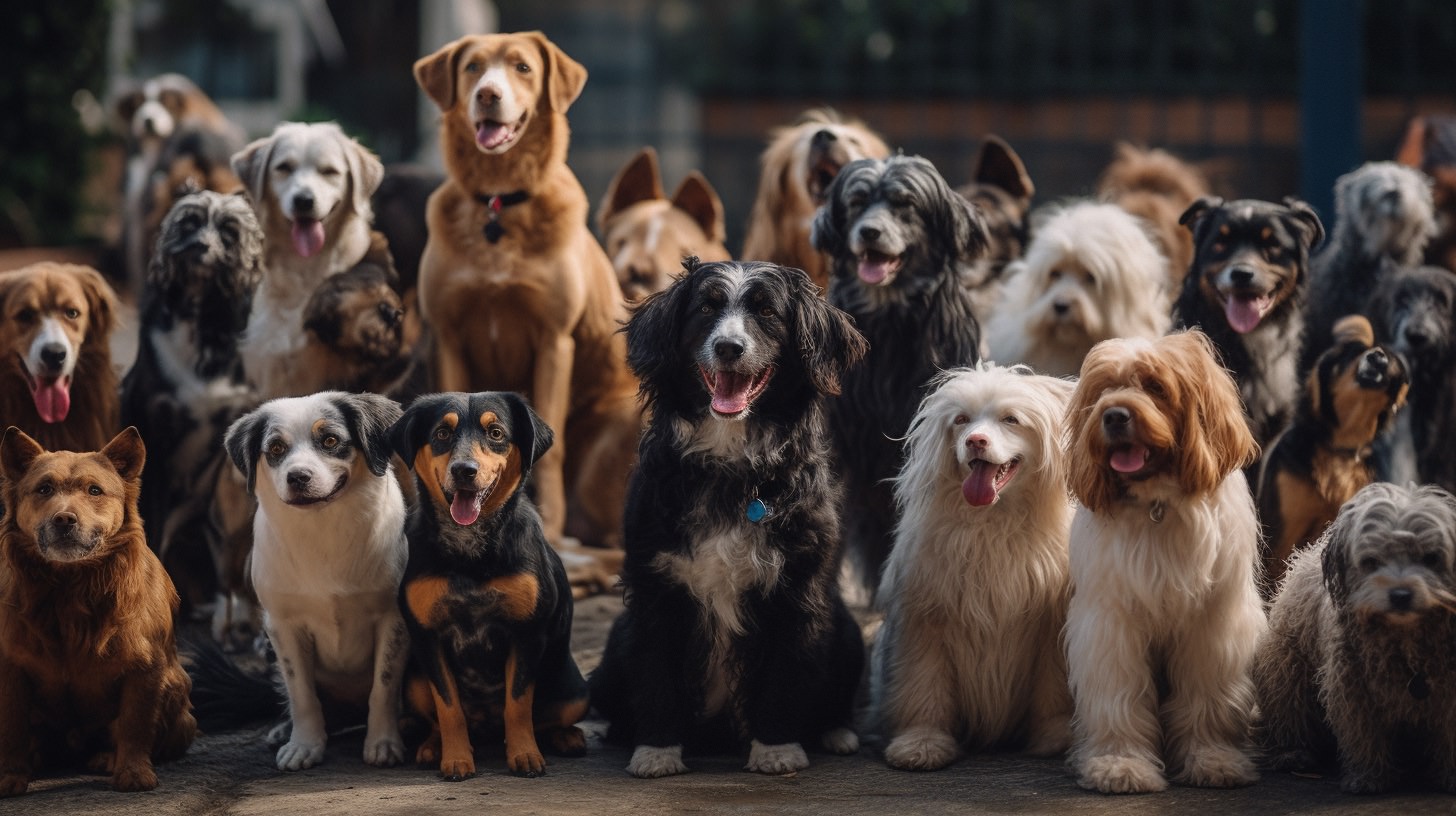 Hunderassen: Viele Hunde nebeneinander